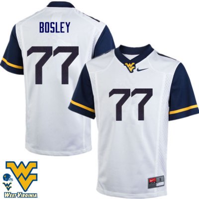 Men's West Virginia Mountaineers NCAA #77 Bruce Bosley White Authentic Nike Stitched College Football Jersey EL15O01MF